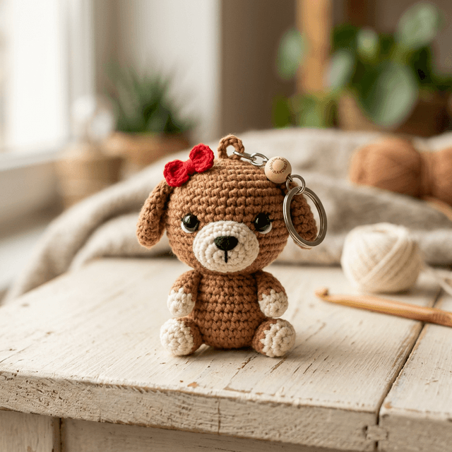 Chaveiro Amigurumi Cachorrinho